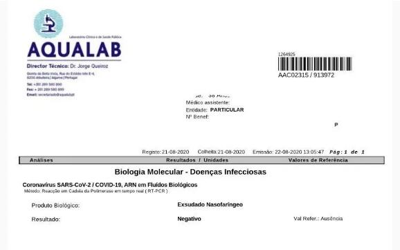葡萄牙回国核酸检测