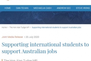 澳洲政府今天关于留学生签证的最新通知（7月20日）